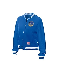 New Era Women's Royal Golden State Warriors Throwback Full-Snap Jacket