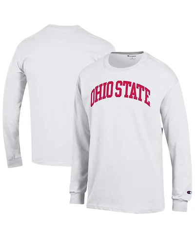 Champion Men's White Ohio State Buckeyes Basic Arch Long Sleeve T-Shirt