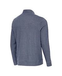 Antigua Men's Heather Navy Georgia Tech Yellow Jackets Subtle Quarter-Zip Hoodie