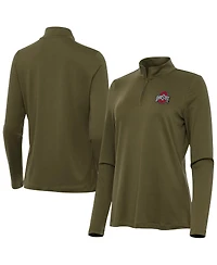 Antigua Women's Olive Ohio State Buckeyes Reprocess Quarter-Zip Top