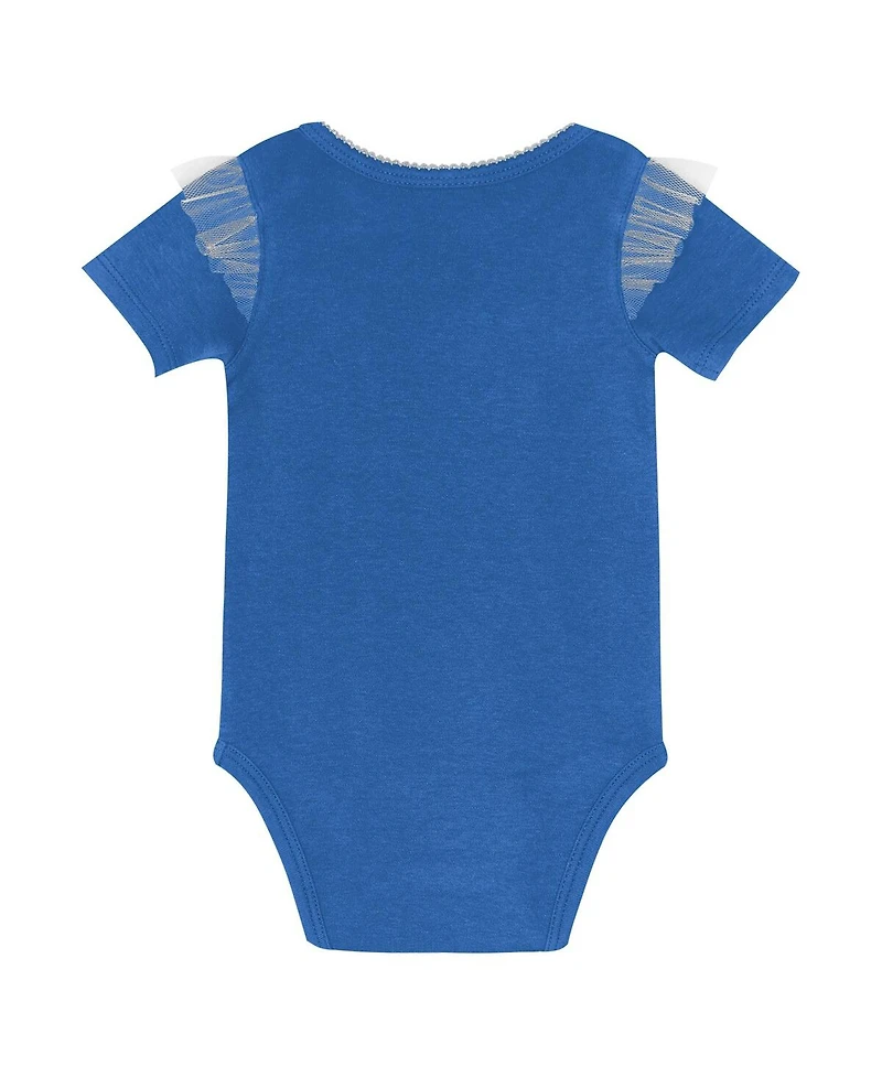 Outerstuff Girls Newborn 2-Piece Blue Detroit Lions My Team Rocks Bodysuit and Skirt Set
