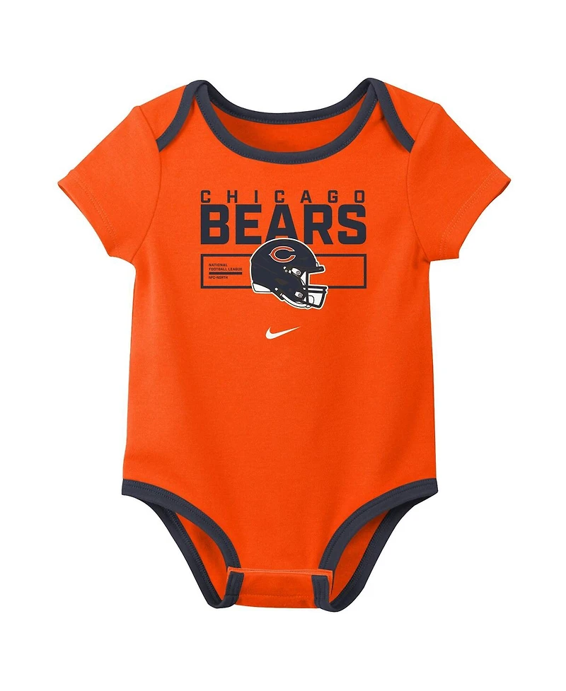 Nike Baby Boys and Girls 3-Pack Chicago Bears Bodysuit Set