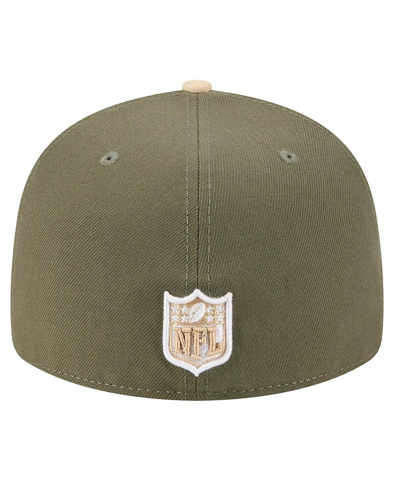 New Era Men's Light Beige/Olive Washington Commanders Two-Tone Color Pack Split Panel 59FIFTY Fitted Hat