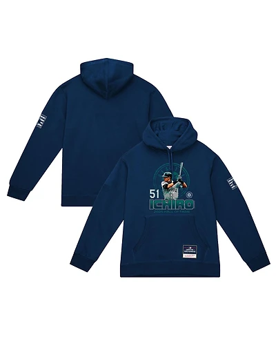 Mitchell & Ness Men's Ichiro Suzuki Navy Seattle Mariners Hall of Fame Hitter Hoodie
