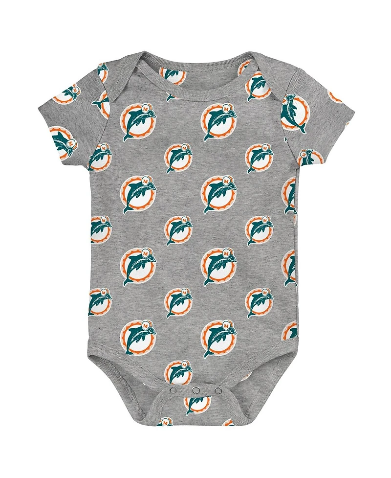 Outerstuff Newborn 3-Pack Miami Dolphins Little Tike Bodysuit Set