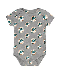 Outerstuff Newborn 3-Pack Miami Dolphins Little Tike Bodysuit Set