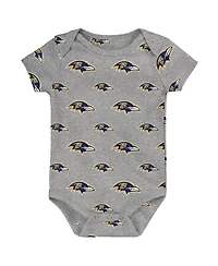 Outerstuff Newborn 3-Pack Baltimore Ravens Little Tike Bodysuit Set