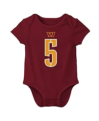 Nike Baby Boys and Girls Jayden Daniels Burgundy Washington Commanders Player Name Number Bodysuit