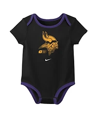 Nike Baby Boys and Girls 3-Pack Justin Jefferson Minnesota Vikings Name Number Bodysuit Set