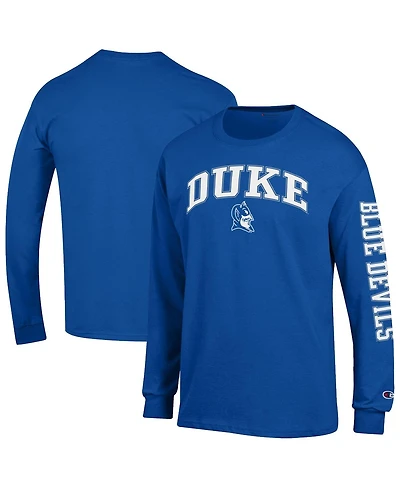 Champion Men's Royal Duke Blue Devils Arch Over Logo 2-Hit Long Sleeve T-Shirt