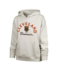 '47 Brand Women's Cream Cleveland Browns Dawg Pound Xl Whirlwind Naomi Pullover Hoodie