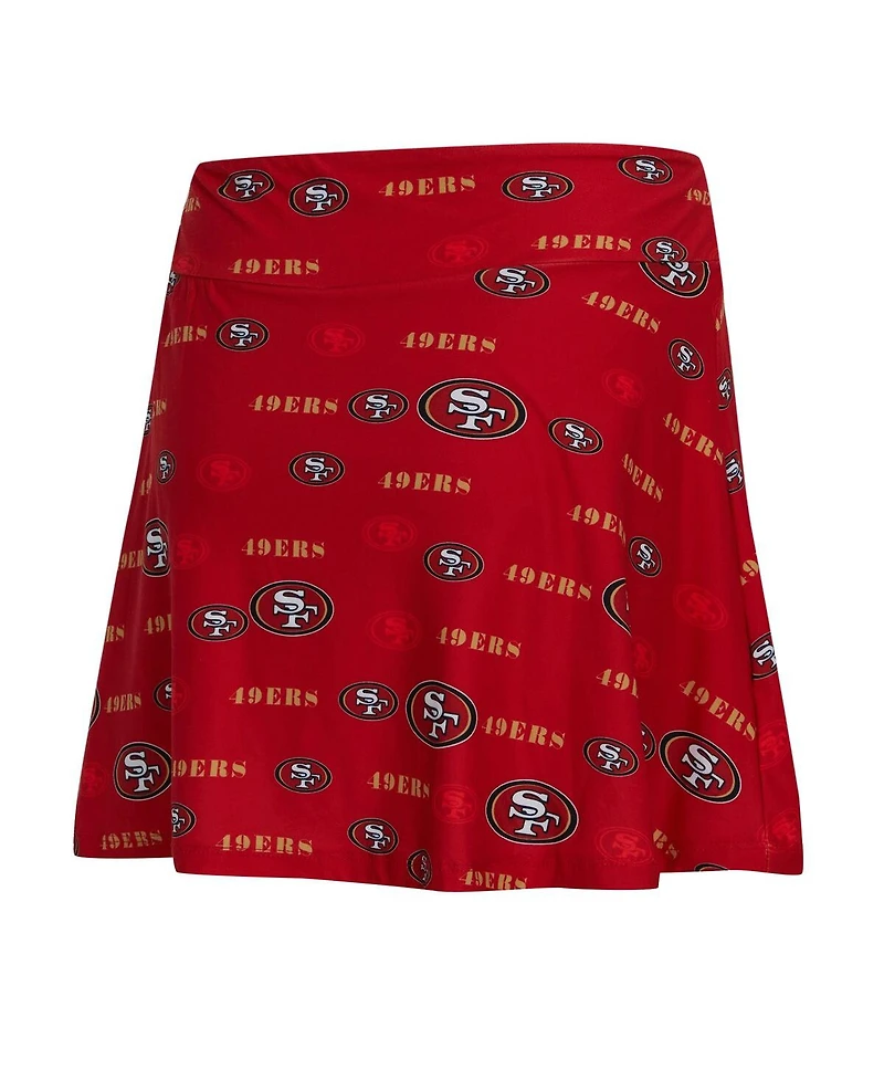 Concepts Sport Women's Scarlet San Francisco 49ers Mosaic Allover Print Skort