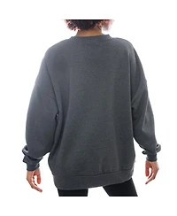 Gameday Couture Women's Charcoal New York Jets Oversized Long Weekend Premium Fleece Drop Shoulder Pullover Sweatshirt