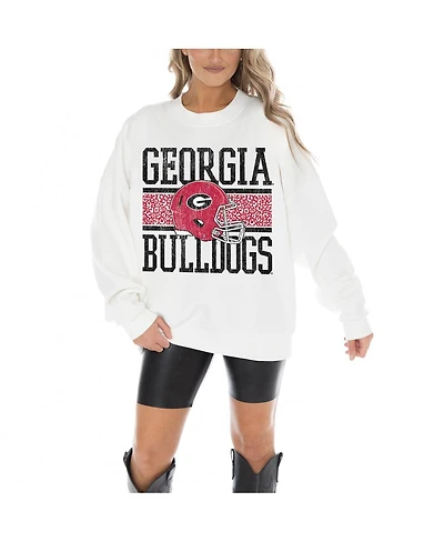 Gameday Couture Women's White Georgia Bulldogs Fair Catch Pullover Sweatshirt