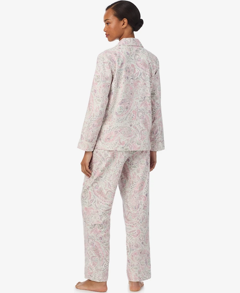 Lauren Ralph Women's 2-Piece Striped Pajama Top and Pant Set