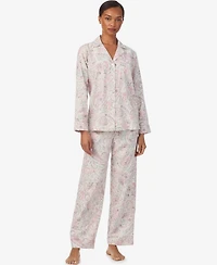 Lauren Ralph Women's 2-Piece Striped Pajama Top and Pant Set