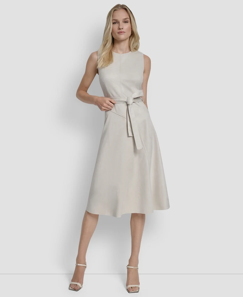 Dkny Women's Sleeveless Crew Neck Fit & Flare Dress