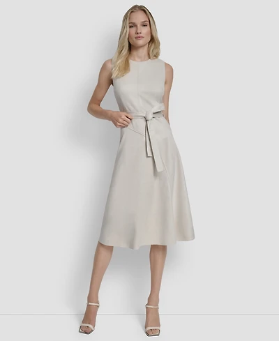 Dkny Women's Sleeveless Crew Neck Fit & Flare Dress