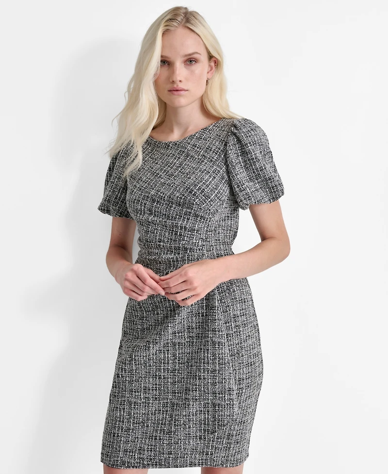 Dkny Women's Bubble Sleeve Ruched Sheath Dress