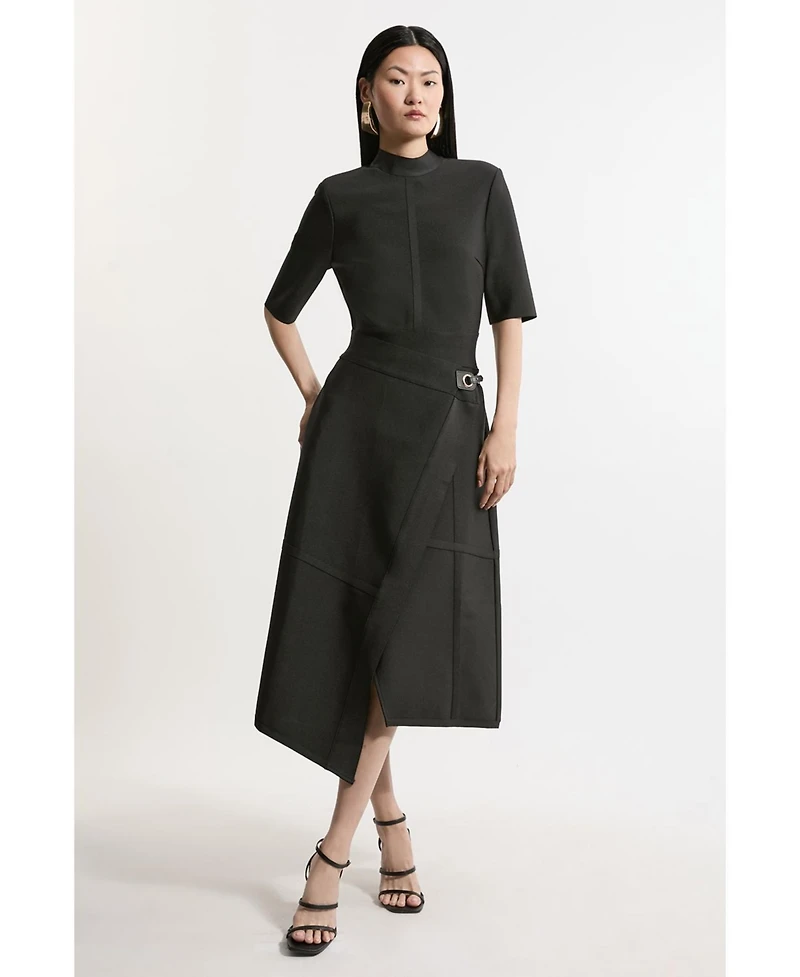 Karen Millen Asymmetric Knit Midi Dress