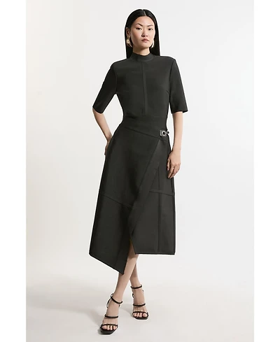 Karen Millen Asymmetric Knit Midi Dress