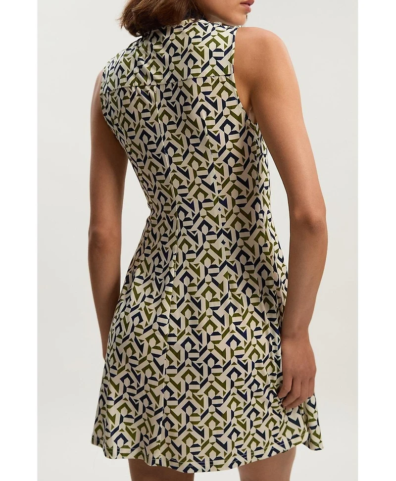 Karen Millen Petite Crepe Tie Neck Mini Dress