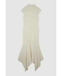Karen Millen Women's Textured Jersey Dramatic Hem Maxi Dress