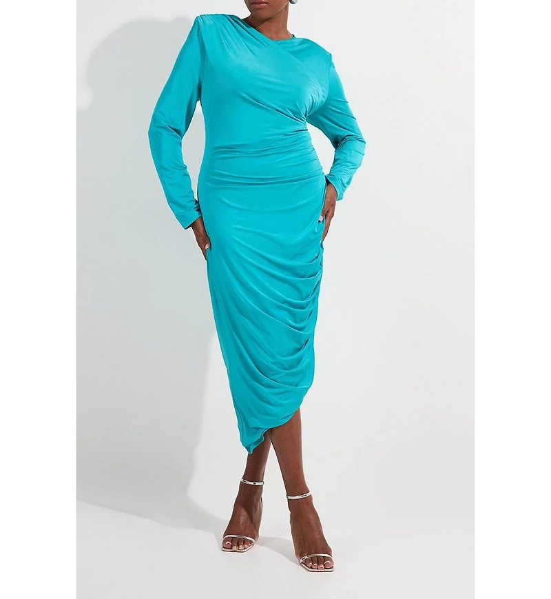 Karen Millen Women's Long Sleeve Ruched Maxi Dress