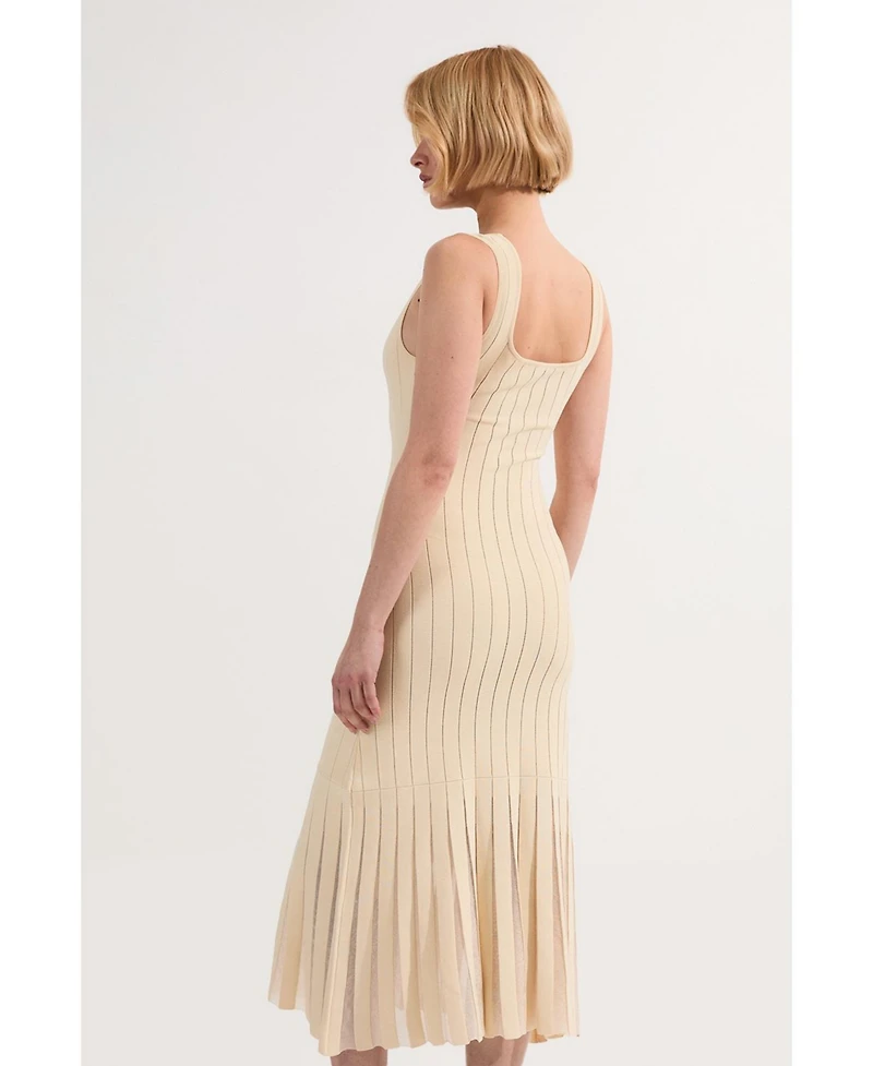 Karen Millen Women's Square Neck Knitted Flippy Dress