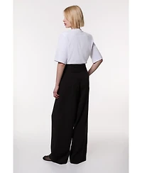 Karen Millen Women's High Waist Wide Leg Pants