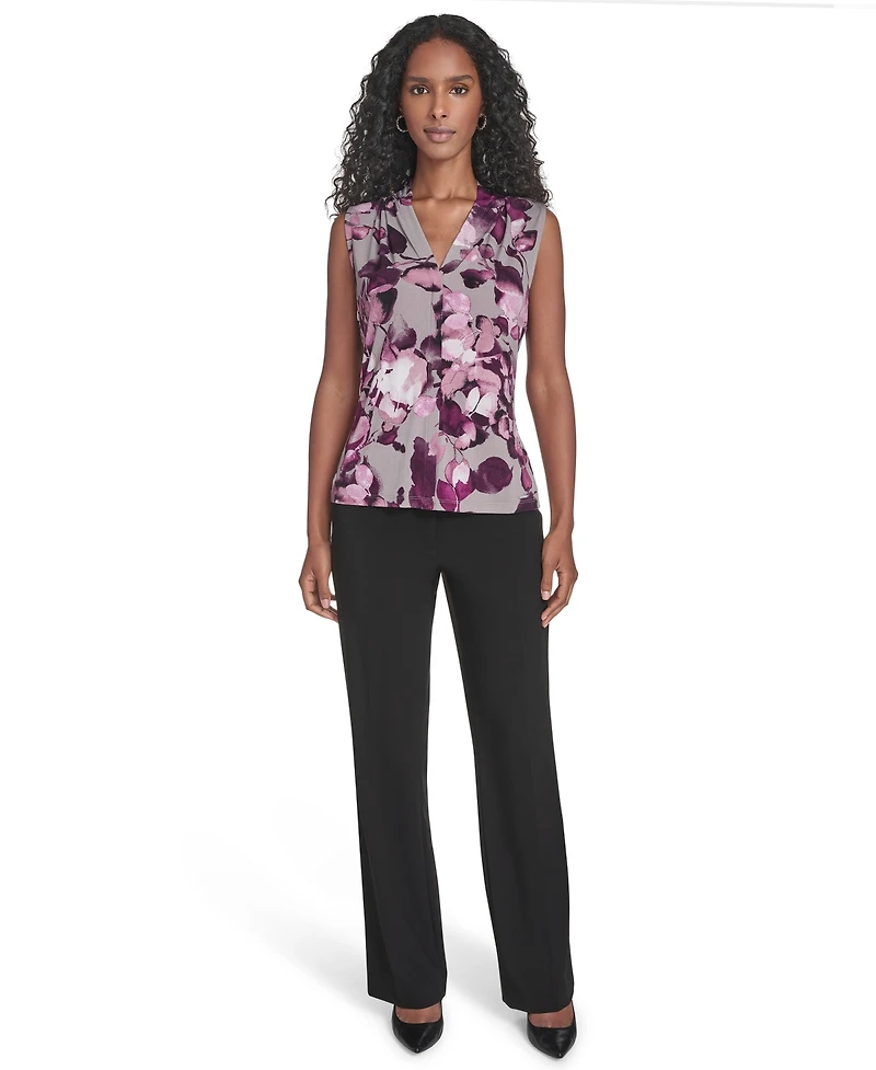 Calvin Klein Women's Sleeveless Printed V-Neck Top