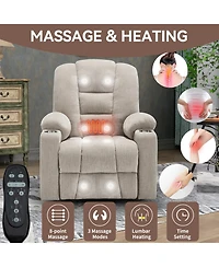 Boyel Living Large Power Lift Chair Recliner with Massage and Heat for Elderly Usb Type C Ports