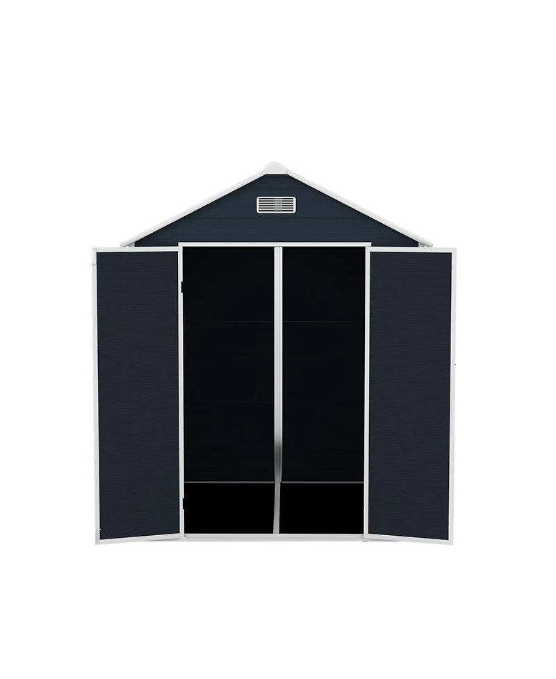 Streamdale Furniture 6x6 Resin Storage Shed - Waterproof Uv Proof Dark Gray