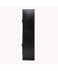 Streamdale Furniture 72" Fluted Pantry Cabinet - Keyboard Drawers & Adjustable Shelves Black