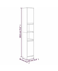 Boyel Living 72.2" Tall Modern Bathroom Cabinet with Open Shelves & 2 Doors for Laundry Rooms or Washrooms