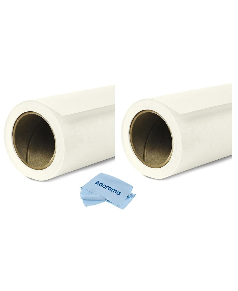Savage 2 Pack Widetone Seamless Background Paper, 86" wide x 36' White, #50 - With Microfiber Cleaning Cloth