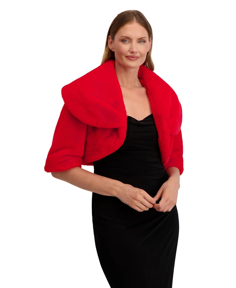 Laundry By Shelli Segal Women's Anita Shawl Faux Fur Jacket