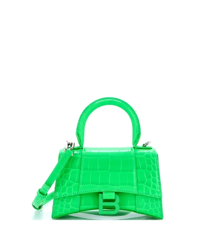 Pre-Owned Balenciaga Xs Hourglass Top Handle Bag Embossed Leather