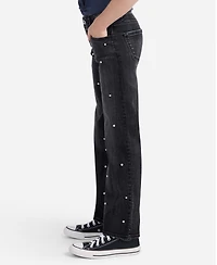 abercrombie kids Girls High-Rise Embellished Wide Leg Jeans