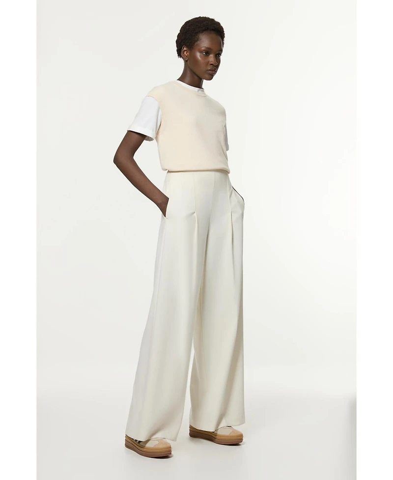 Karen Millen Women's Essential Wide Leg Tailored Trouser