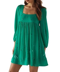 Warehouse Women's Hand Embellished Square Neck Mini Dress