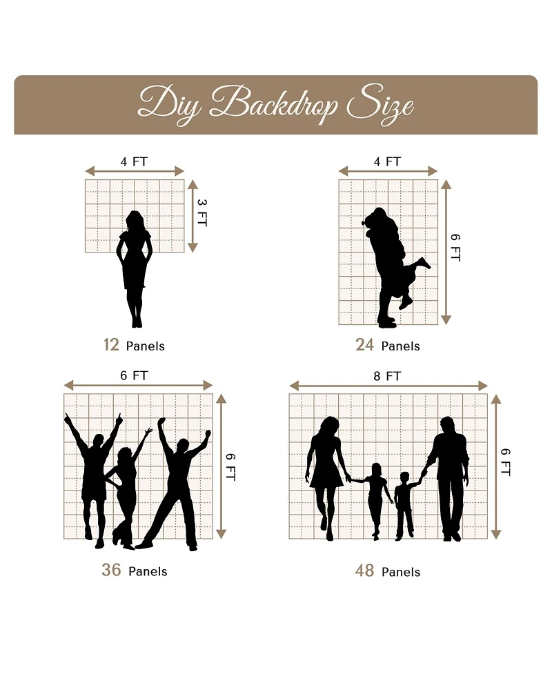 Instahibit 10x7 Ft Shimmer Wall Backdrop with Stand 72 Pcs Panels Decor for Wedding Party