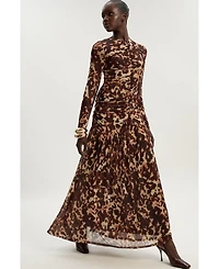 Karen Millen Women's Petite Mesh Maxi Dress