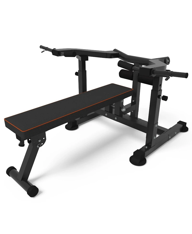 Zenova Adjustable Chest Press Machine with Independent Converging Arms, Flat/Incline Weight Bench for Home Gym, Ab Workout & Strength Training Equipme