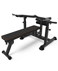 Zenova Adjustable Chest Press Machine with Independent Converging Arms, Flat/Incline Weight Bench for Home Gym, Ab Workout & Strength Training Equipme