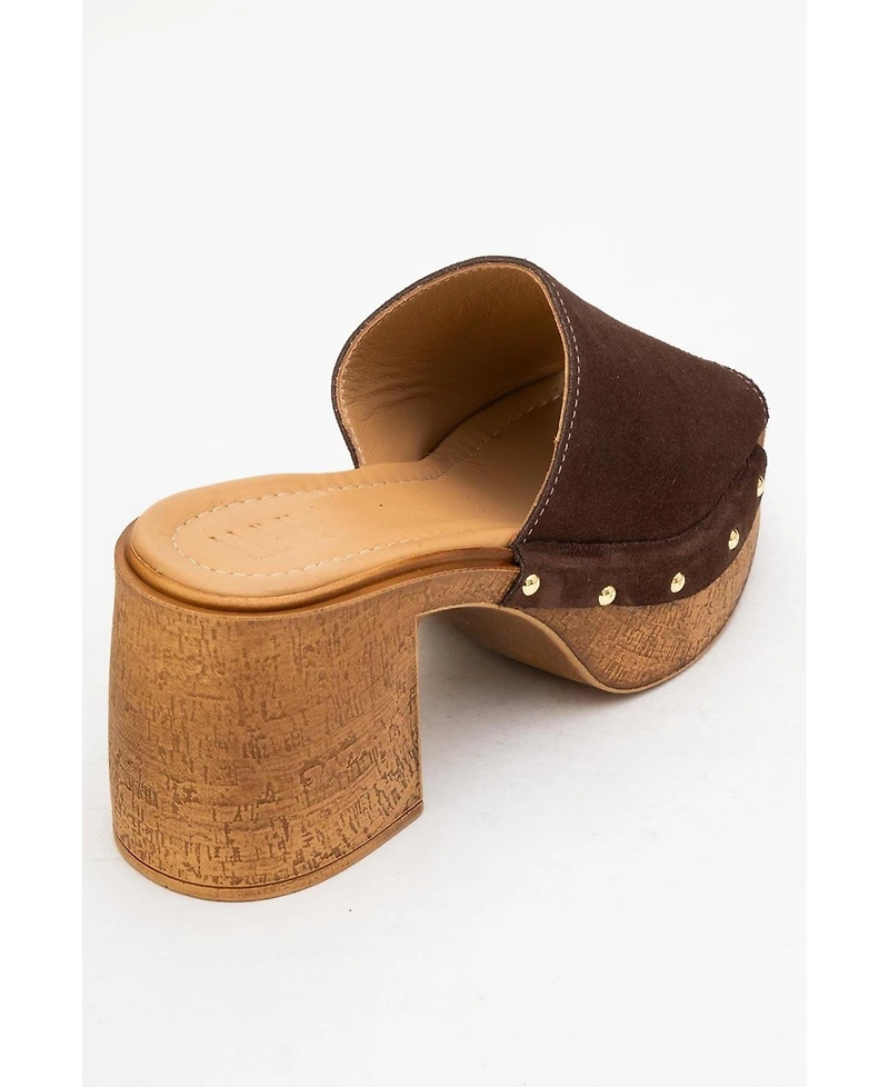Pull Leather Platform Mules (Women)