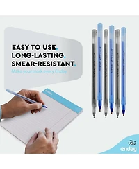 Enday Pens Bulk Black Pens Blue Pens Ballpoint, Medium Point (1.0mm), Flexible Round Barrel 400 Count, 200 Black ink Pens & 200 Blue Ink Pens