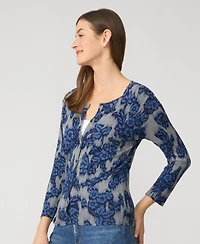 Cable & Gauge Women's Floral Crewneck Cardigan