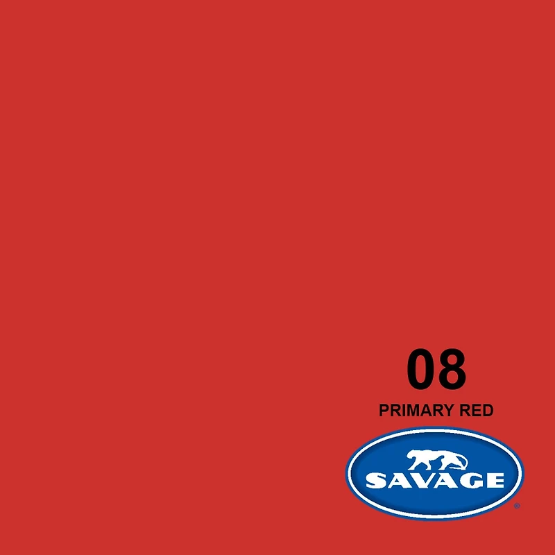 Savage Widetone Seamless Background Paper, 107" wide x 36' Primary Red, #8