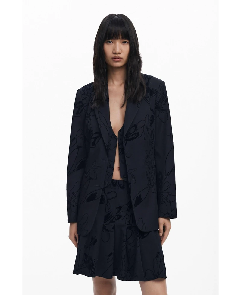 Desigual Women's Blazer with velvet details